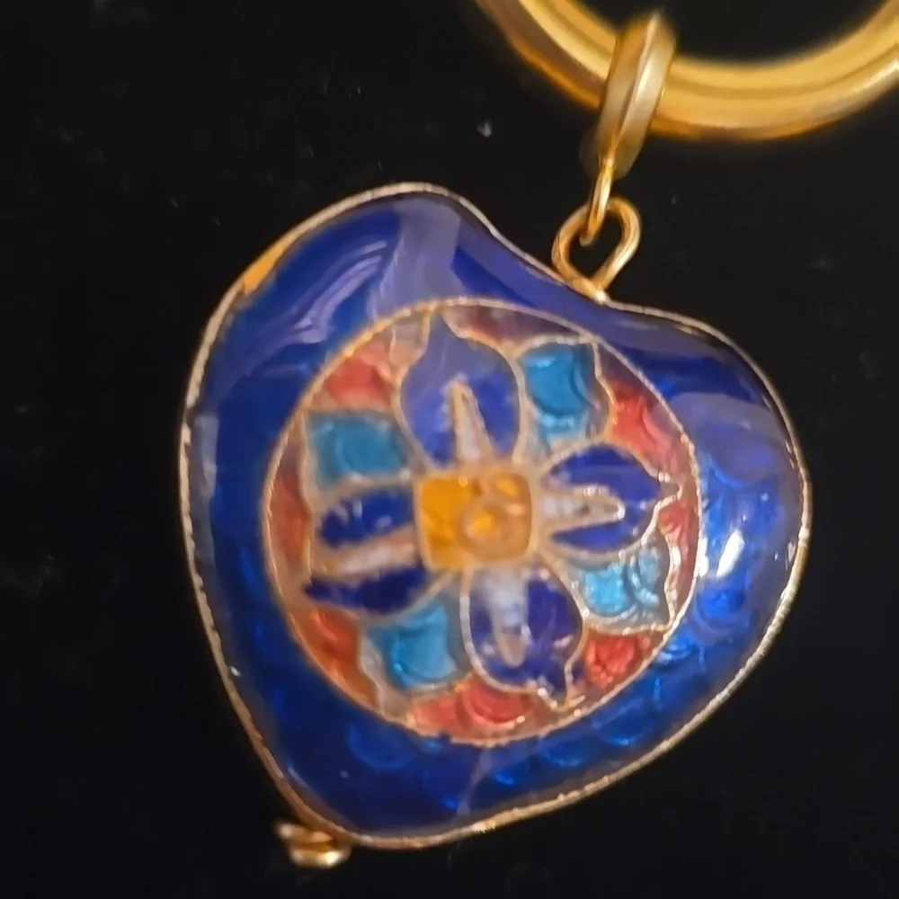 B and E Jewelers Brass Mosaic Heart Earrings